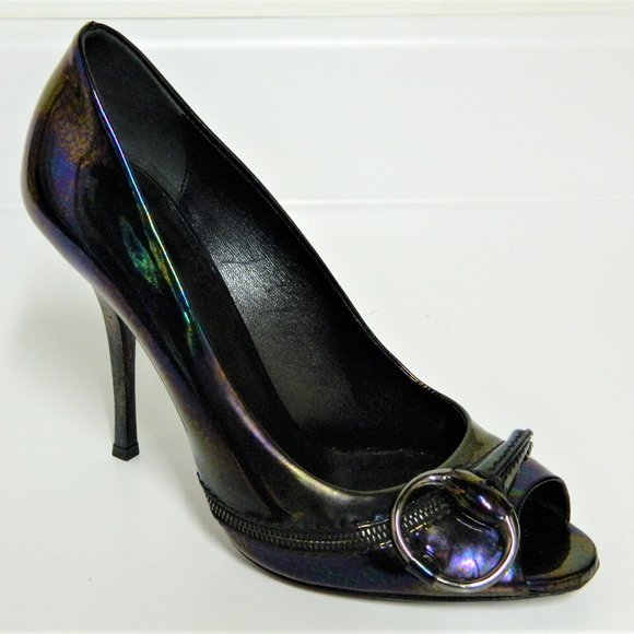 Gucci Iridescent Peep Toe Pump - Picture 1 of 13